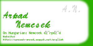 arpad nemcsek business card